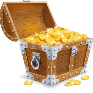 Open Treasure Chest Fullof Gold Coins PNG image