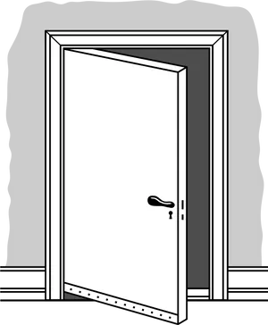 Open White Door Vector Illustration PNG image