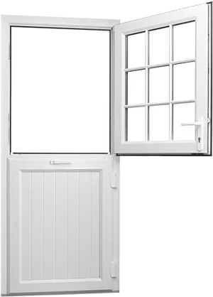 Open White Half Doorwith Window PNG image