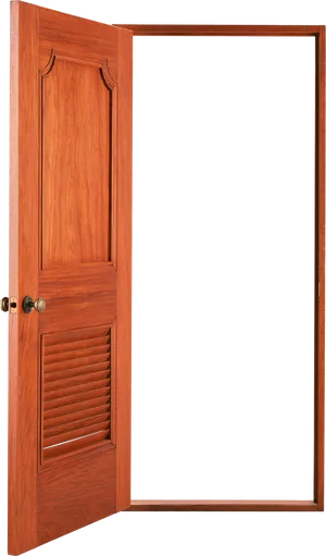 Open Wooden Door Interior Design PNG image