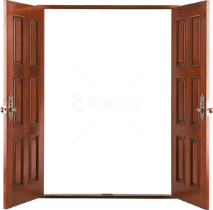 Open Wooden Doors P N G Image PNG image