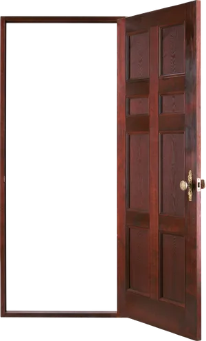 Open Wooden Panel Door PNG image