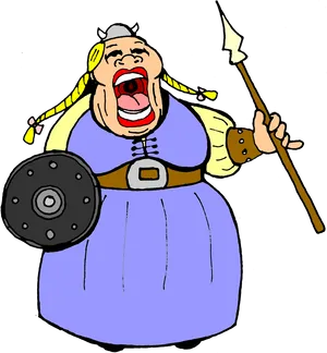 Operatic Viking Warrior Cartoon