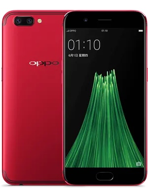 Oppo Red Smartphone Display PNG image