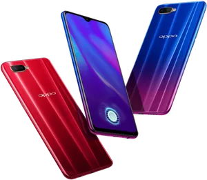 Oppo Smartphones Redand Blue PNG image