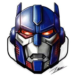 Optimus Prime Headshot Illustration Png Bww PNG image