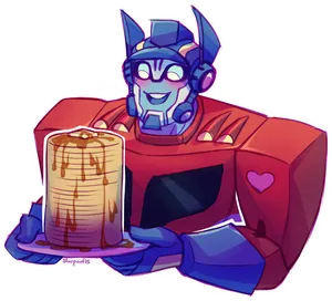 Optimus Prime Pancake Love PNG image