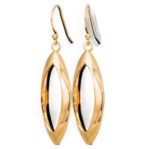 Opulent Gold Oval Earrings PNG Shv PNG