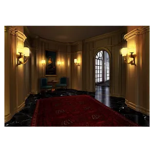 Opulent Mansion Hallway PNG 05242024