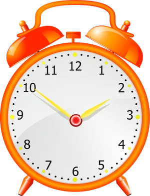 Orange Alarm Clock Illustration PNG image