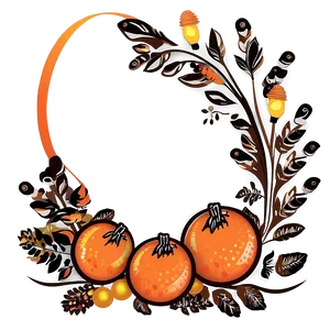 Orange And Brown Thanksgiving Border PNG 06202024 PNG