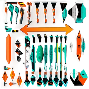 Orange Arrow Set Collection PNG 06262024