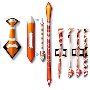 Orange Arrow Set Collection PNG 94 PNG