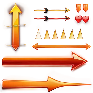 Orange Arrow Set Collection PNG Flv66 PNG