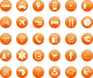 Orange Background Service Icons PNG image