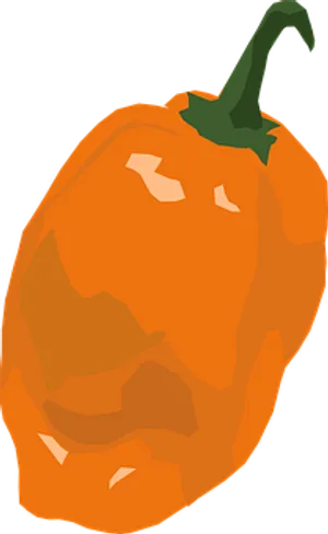 Orange Bell Pepper Illustration PNG image