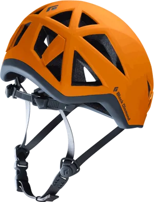 Orange Bicycle Helmet Side View PNG image