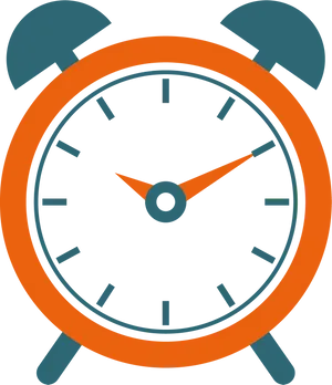Orange Black Alarm Clock Illustration PNG image