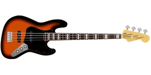 Orange Black Fender Bass Guitar PNG image