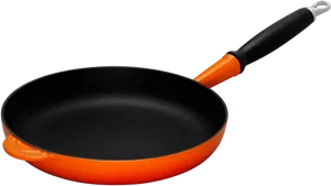 Orange Black Nonstick Frying Pan PNG image