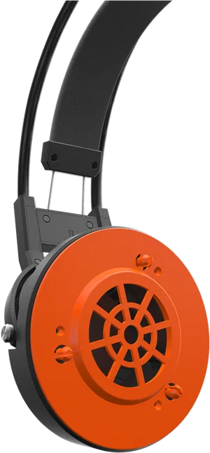 Orange Black Over Ear Headphone PNG