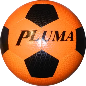 Orange Black Soccer Ball P L U M A PNG image