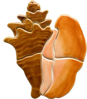 Orange Brown Conch Shell PNG image