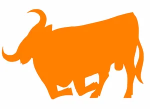 Orange Bull Silhouette
