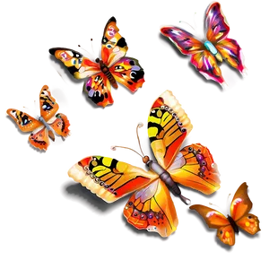 Orange Butterflies PNG Dlx PNG
