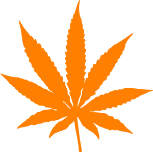 Orange Cannabis Leaf Graphic PNG image