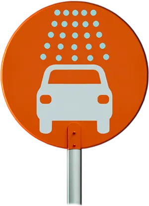 Orange Car Sign Symbol