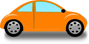 Orange Cartoon Car Side View