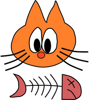 Orange Cartoon Cat Face PNG image