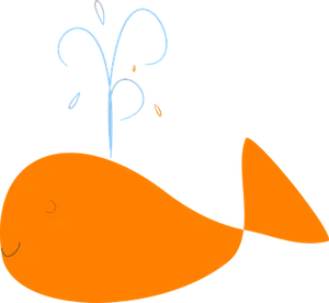 Orange Cartoon Whale Vector PNG image