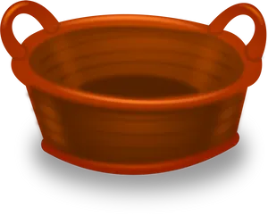 Orange Clay Pot3 D Render