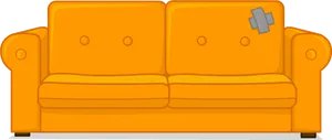 Orange Couch With Patch PNG image