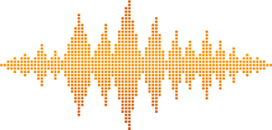 Orange Digital Soundwave Visualization PNG image