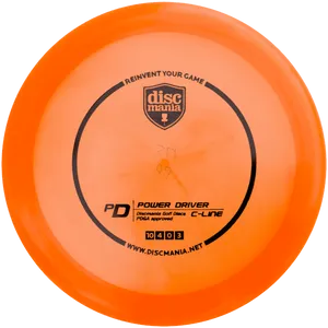 Orange Discmania P D Power Driver Frisbee PNG image