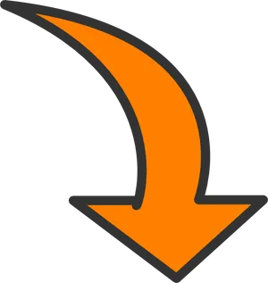 Orange Downward Arrow Graphic PNG image