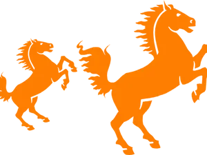 Orange Dual Horse Logo PNG image