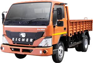 Orange Eicher Pro1055 Lorry PNG image