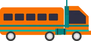 Orange Electric Bus Illustration