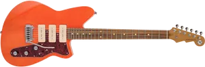 Orange Electric Guitar PNG image