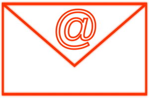 Orange Email Iconwith At Symbol PNG image