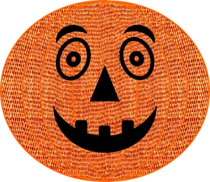 Orange Fabric Pumpkin Face PNG image