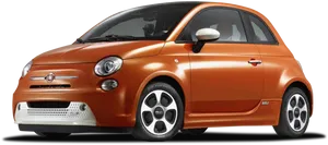 Orange Fiat500 Side View PNG image