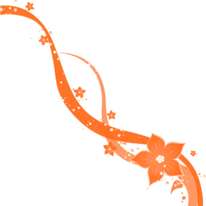 Orange Floral Swirl Design PNG image