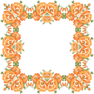 Orange Floral Wreath Design PNG image