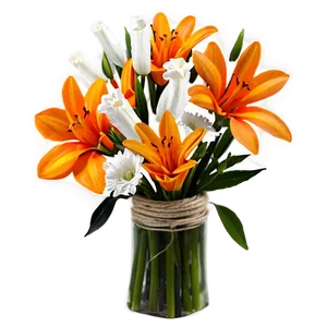 Orange Flower Bouquet PNG 06122024