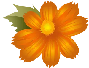 Orange Flower Clipart Illustration PNG